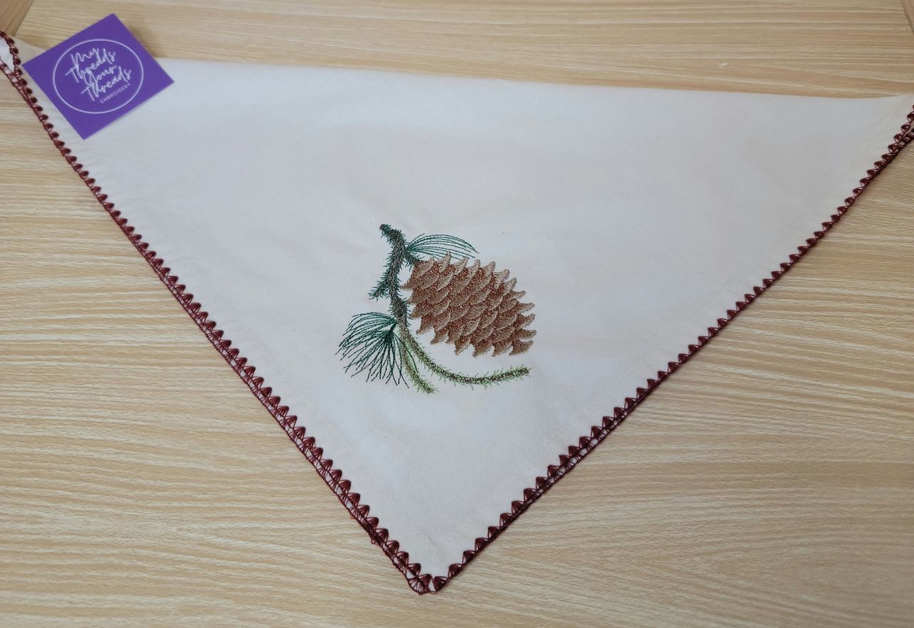 Cotton Dinner Napkins-Pinecones