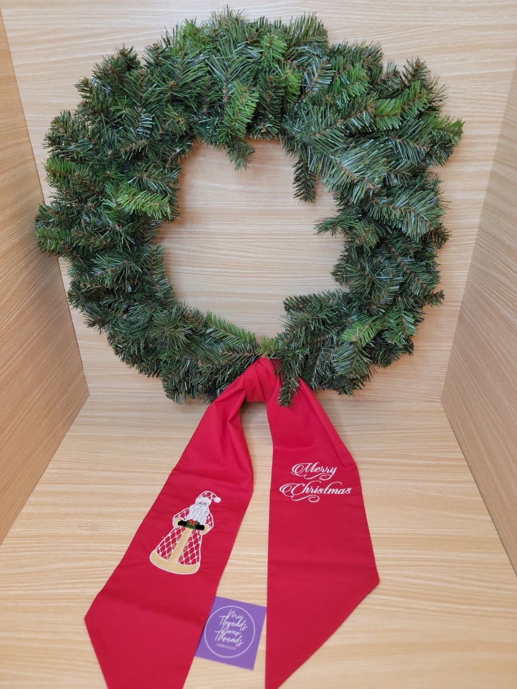 Holiday Wreath Sash-Santa