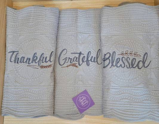 Table Runner-Thankful, Grateful, Blessed