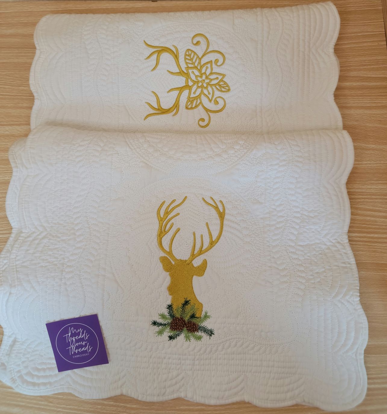 Table Runner-Golden Deer